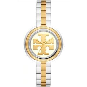 Tory Burch Miller Two-Tone Watch, Gold & Silver Stainless Steel, Excellent Used